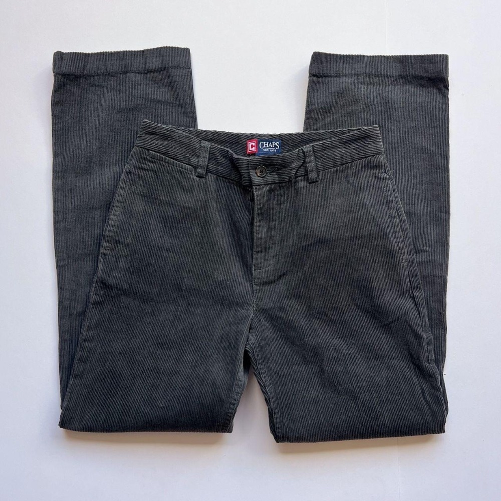 Chaps Grey Straight Leg Corduroy Pants